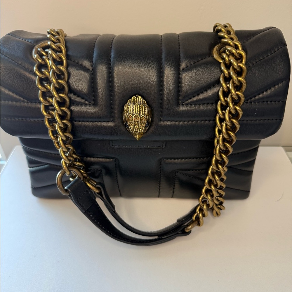 Kurt Geiger Black Quilted Chain Shoulder Bag